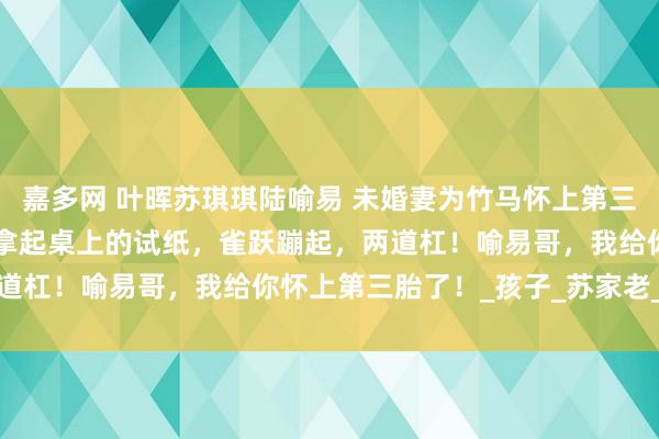 嘉多网 叶晖苏琪琪陆喻易 未婚妻为竹马怀上第三胎后我远走高飞 说着她拿起桌上的试纸，雀跃蹦起，两道杠！喻易哥，我给你怀上第三胎了！_孩子_苏家老_离开